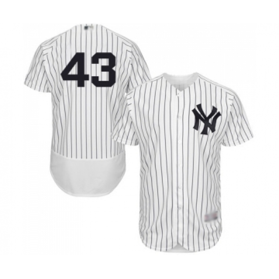 Men's New York Yankees 43 Gio Gonzalez White Home Flex Base Authentic Collection Baseball Jersey