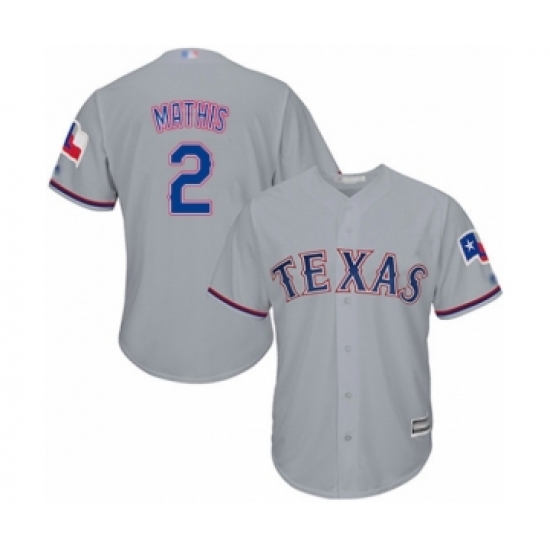 Youth Texas Rangers 2 Jeff Mathis Authentic Grey Road Cool Base Baseball Player Jersey