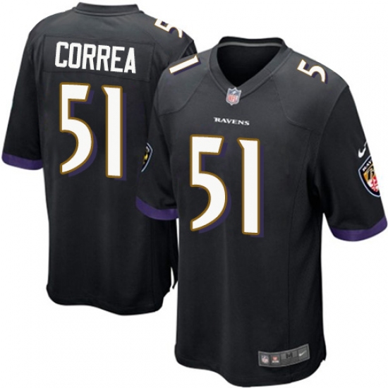 Men's Nike Baltimore Ravens 51 Kamalei Correa Game Black Alternate NFL Jersey