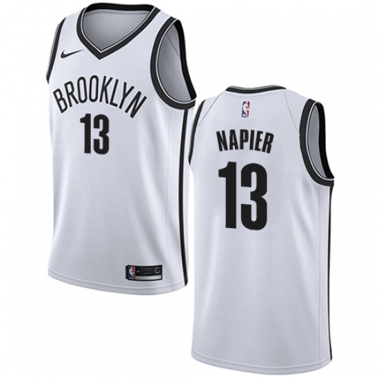 Men's Nike Brooklyn Nets 13 Shabazz Napier Swingman White NBA Jersey - Association Edition