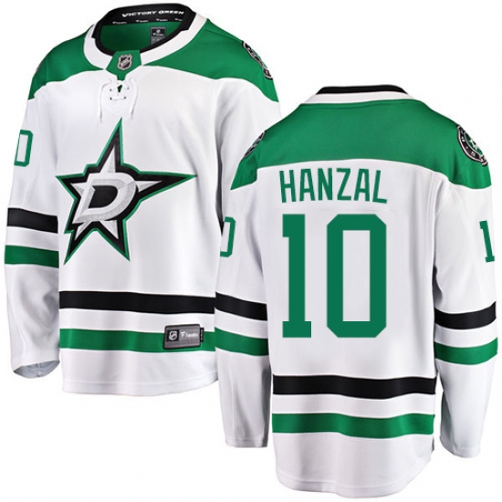 Youth Dallas Stars 10 Martin Hanzal Authentic White Away Fanatics Branded Breakaway NHL Jersey