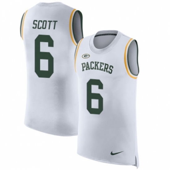 Men's Nike Green Bay Packers 6 JK Scott White Rush Player Name & Number Tank Top NFL Jersey