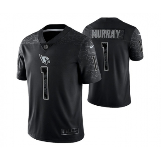 Men's Arizona Cardinals 1 Kyler Murray Black Reflective Limited Stitched Football Jersey