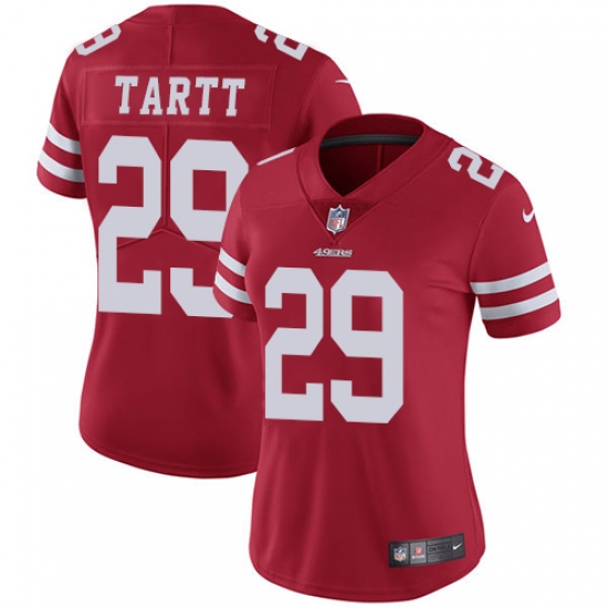 Women's Nike San Francisco 49ers 29 Jaquiski Tartt Red Team Color Vapor Untouchable Limited Player NFL Jersey