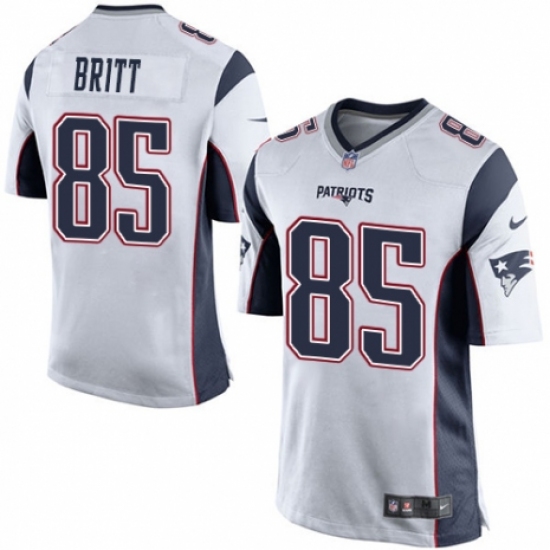 Men's Nike New England Patriots 85 Kenny Britt Game White NFL Jersey