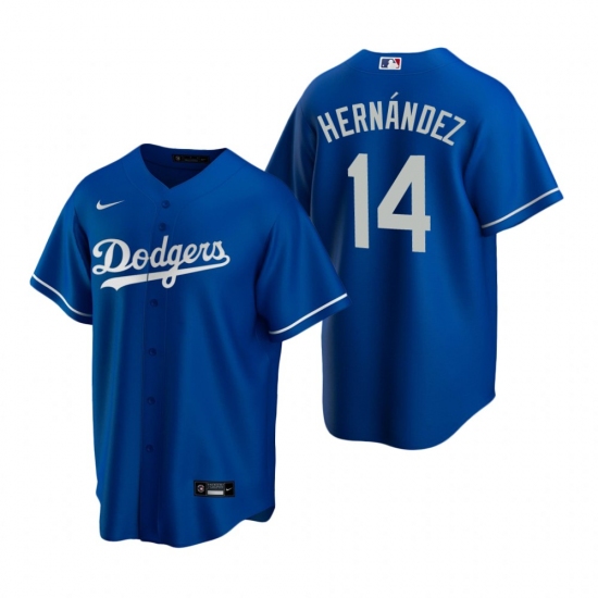 Men's Nike Los Angeles Dodgers 14 Enrique Hernandez Royal Alternate Stitched Baseball Jersey