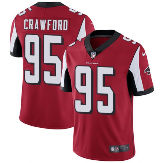 Youth Nike Atlanta Falcons 95 Jack Crawford Red Team Color Vapor Untouchable Limited Player NFL Jersey