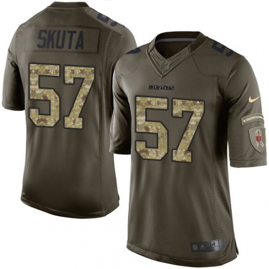 Men's Nike Chicago Bears 57 Dan Skuta Elite Green Salute to Service NFL Jersey