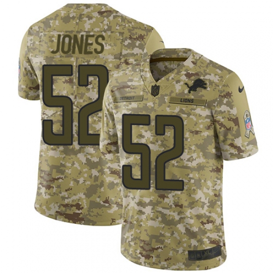 Men's Nike Detroit Lions 52 Christian Jones Limited Camo 2018 Salute to Service NFL Jersey
