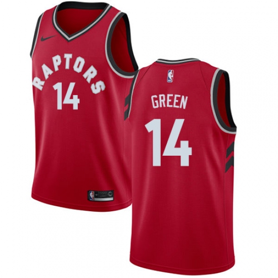 Men's Nike Toronto Raptors 14 Danny Green Swingman Red NBA Jersey - Icon Edition