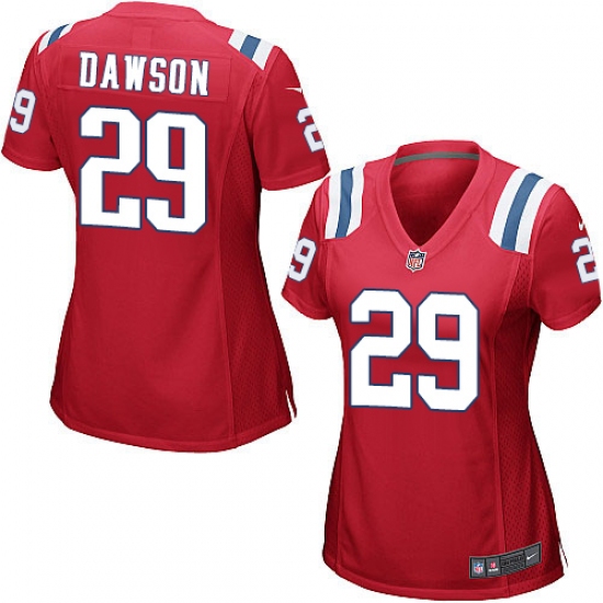 Women's Nike New England Patriots 29 Duke Dawson Game Red Alternate NFL Jersey