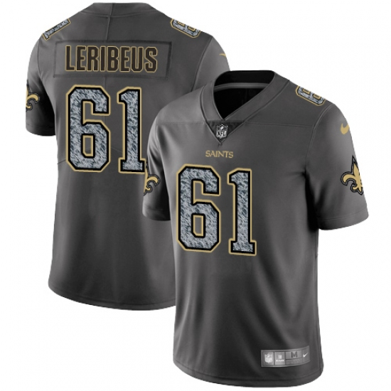 Men's Nike New Orleans Saints 61 Josh LeRibeus Gray Static Vapor Untouchable Limited NFL Jersey