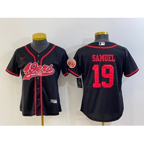 Women's San Francisco 49ers 19 Deebo Samuel Black With Patch Cool Base Stitched Baseball Jersey