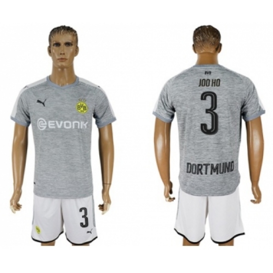 Dortmund 3 Joo Ho Grey Soccer Club Jersey