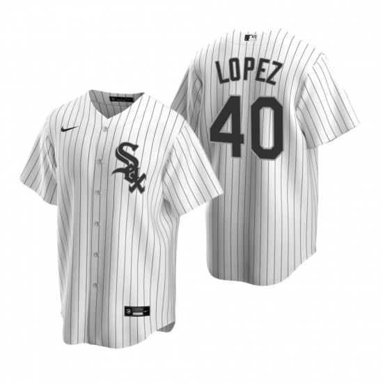 Men's Nike Chicago White Sox 40 Reynaldo Lopez White Home Stitched Baseball Jersey