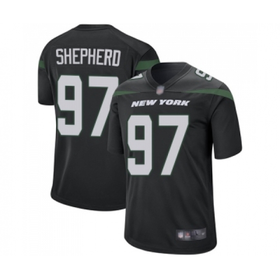 Men's New York Jets 97 Nathan Shepherd Game Black Alternate Football Jersey
