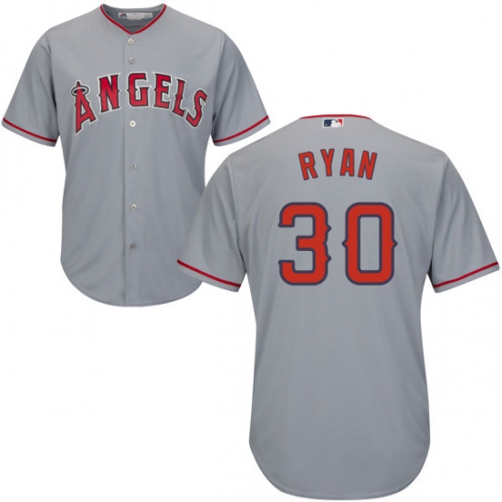 Youth Majestic Los Angeles Angels of Anaheim 30 Nolan Ryan Replica Grey Road Cool Base MLB Jersey