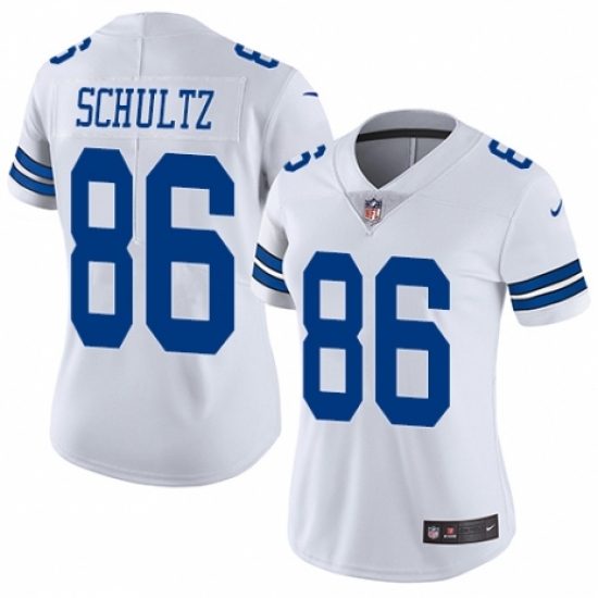 Women's Nike Dallas Cowboys 86 Dalton Schultz White Vapor Untouchable Limited Player NFL Jersey