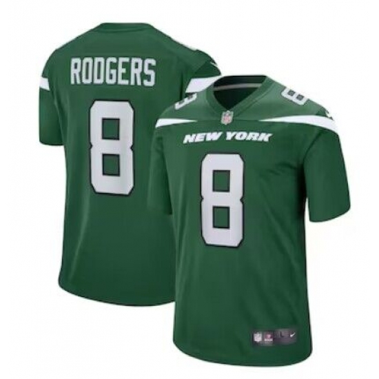 Men's New York Jets 8 Aaron Rodgers Green 2023 Vapor Untouchable Stitched Nike Limited Jersey