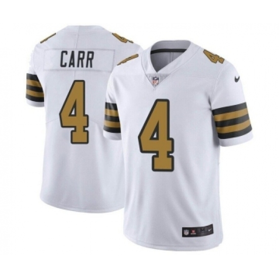 Men's New Orleans Saints 4 Derek Carr White Color Rush Limited Stitched Jersey