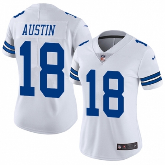Women's Nike Dallas Cowboys 18 Tavon Austin White Vapor Untouchable Elite Player NFL Jersey
