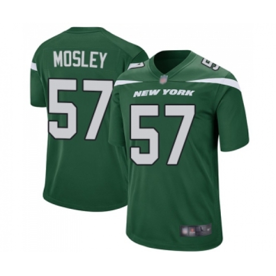 Men's New York Jets 57 C.J. Mosley Game Green Team Color Football Jersey