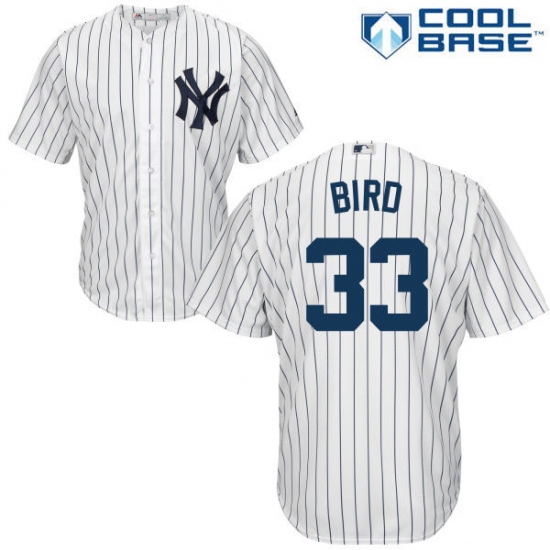 Men's Majestic New York Yankees 33 Greg Bird Replica White Home MLB Jersey