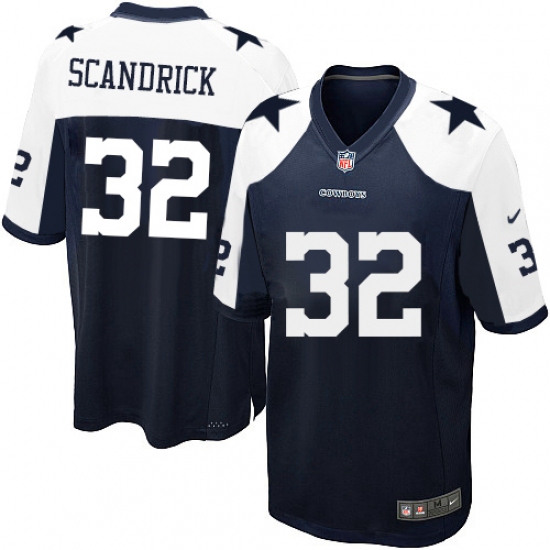 Men's Nike Dallas Cowboys 32 Orlando Scandrick Game Navy Blue Throwback Alternate NFL Jersey