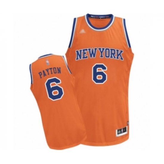 Men's New York Knicks 6 Elfrid Payton Authentic Orange Alternate Basketball Jersey