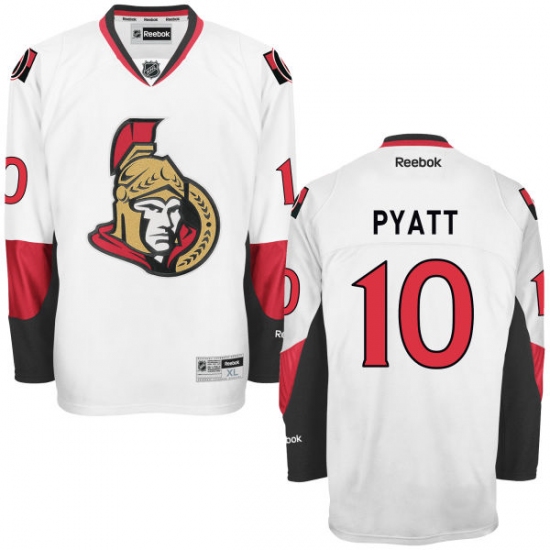 Women's Reebok Ottawa Senators 10 Tom Pyatt Authentic White Away NHL Jersey