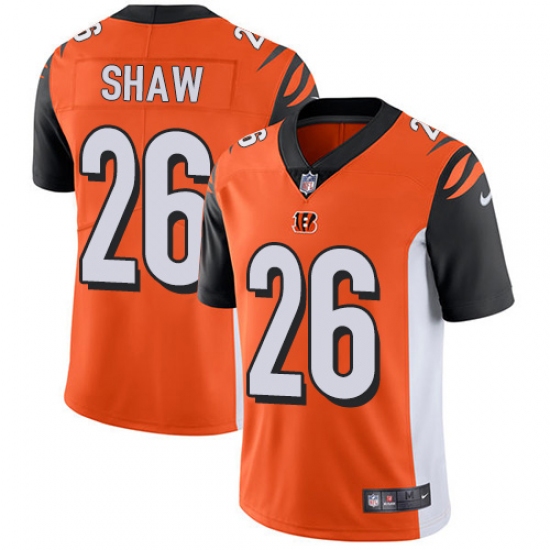 Men's Nike Cincinnati Bengals 26 Josh Shaw Vapor Untouchable Limited Orange Alternate NFL Jersey