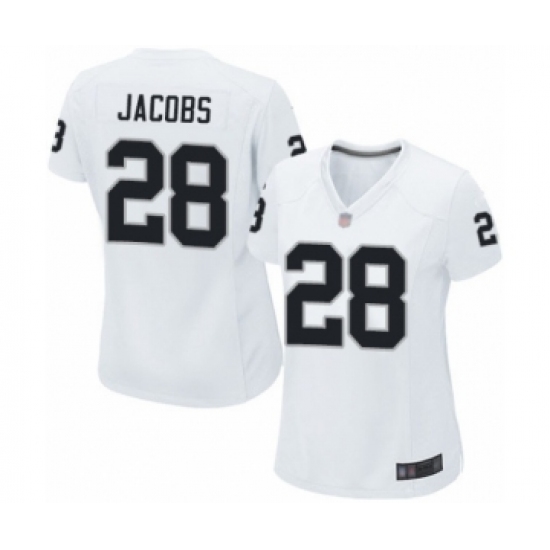 Women's Oakland Raiders 28 Josh Jacobs Game White Football Jersey