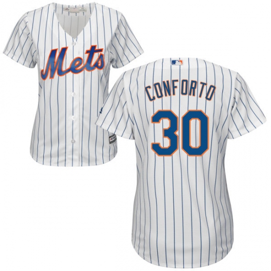 Women's Majestic New York Mets 30 Michael Conforto Authentic White Home Cool Base MLB Jersey