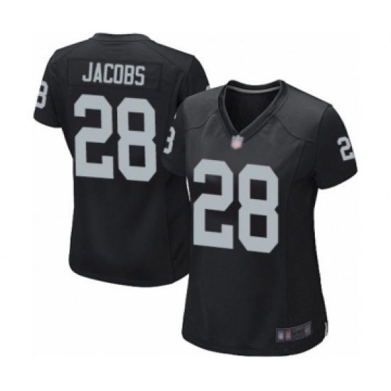 Women's Oakland Raiders 28 Josh Jacobs Game Black Team Color Football Jersey