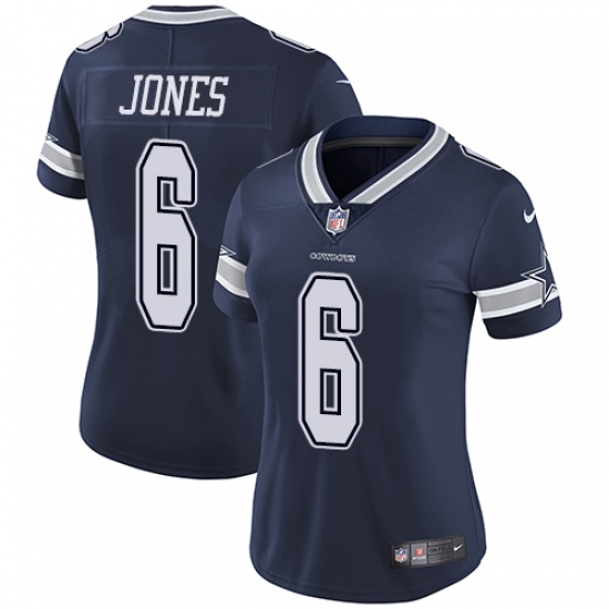 Women's Nike Dallas Cowboys 6 Chris Jones Navy Blue Team Color Vapor Untouchable Limited Player NFL Jersey