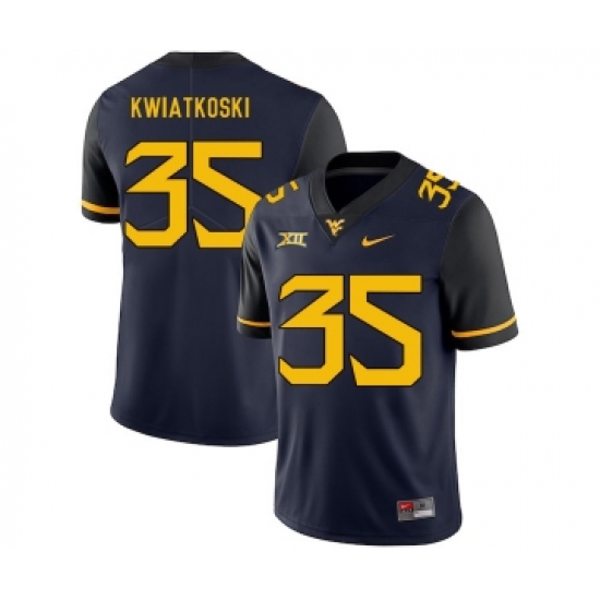 West Virginia Mountaineers 35 Nick Kwiatkoski Navy College Football Jersey