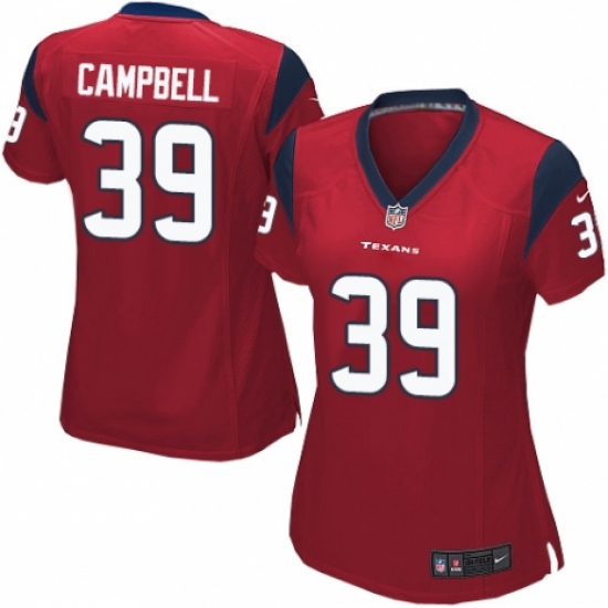 Women's Nike Houston Texans 39 Ibraheim Campbell Game Red Alternate NFL Jersey
