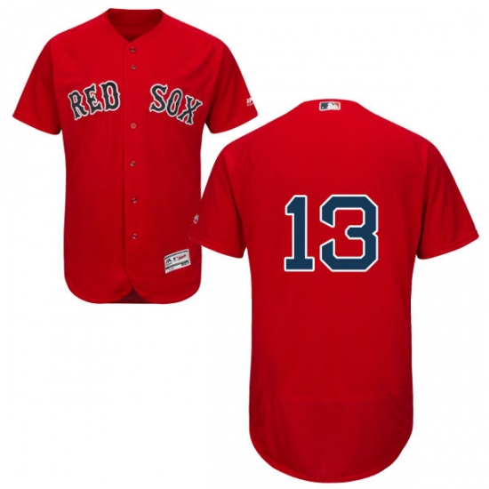 Men's Majestic Boston Red Sox 13 Hanley Ramirez Red Alternate Flex Base Authentic Collection MLB Jersey