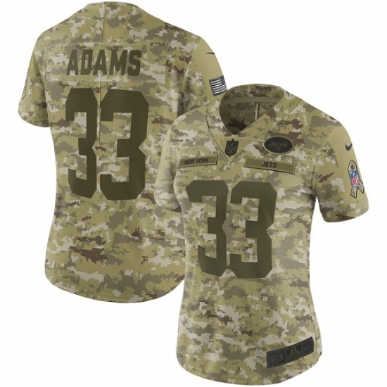 Women's Nike New York Jets 33 Jamal Adams Limited Camo 2018 Salute to Service NFL Jersey