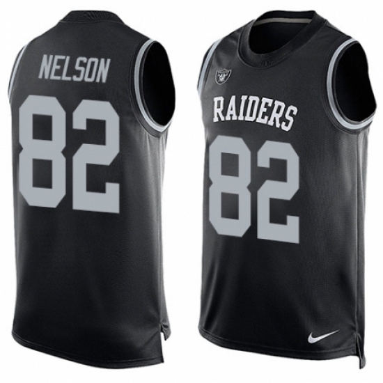 Men's Nike Oakland Raiders 82 Jordy Nelson Limited Black Player Name & Number Tank Top NFL Jersey