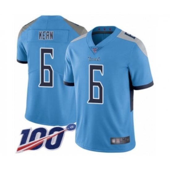 Youth Tennessee Titans 6 Brett Kern Light Blue Alternate Vapor Untouchable Limited Player 100th Season Football Jersey