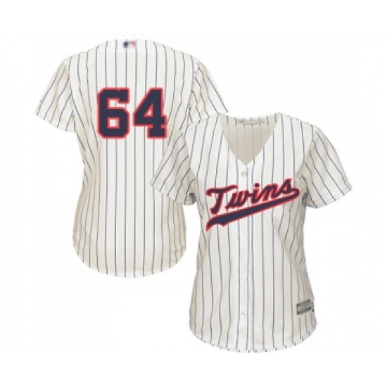 Women's Minnesota Twins 64 Willians Astudillo Replica Cream Alternate Cool Base Baseball Jersey