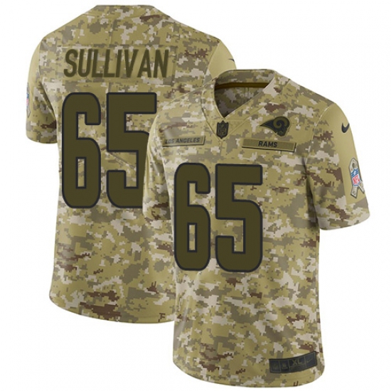Youth Nike Los Angeles Rams 65 John Sullivan Limited Camo 2018 Salute to Service NFL Jersey