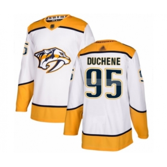 Youth Nashville Predators 95 Matt Duchene Authentic White Away Hockey Jersey