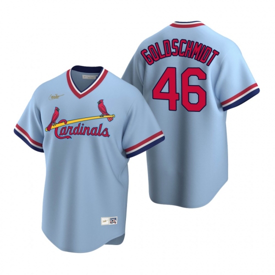 Men's Nike St. Louis Cardinals 46 Paul Goldschmidt Light Blue Cooperstown Collection Road Stitched Baseball Jersey