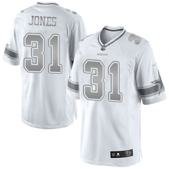 Men's Nike Dallas Cowboys 31 Byron Jones Limited White Platinum NFL Jersey