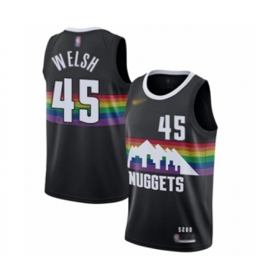 Men's Denver Nuggets 45 Thomas Welsh Swingman Black Basketball Jersey - 2019 20 City Edition