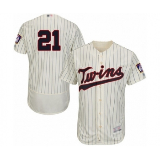 Men's Minnesota Twins 21 Tyler Duffey Authentic Cream Alternate Flex Base Authentic Collection Baseball Player Jersey
