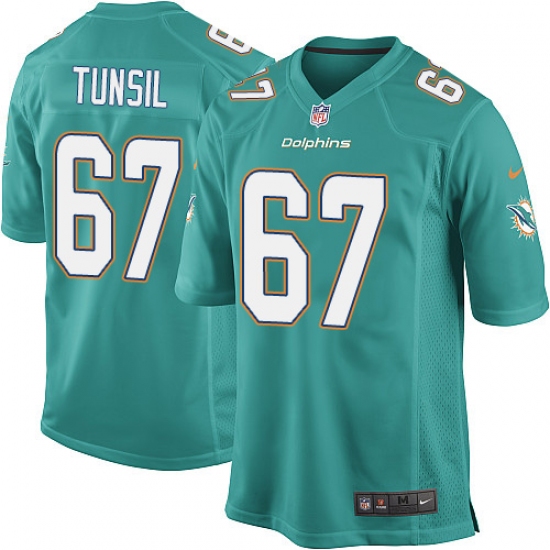 Youth Nike Miami Dolphins 67 Laremy Tunsil Game Aqua Green Team Color NFL Jersey