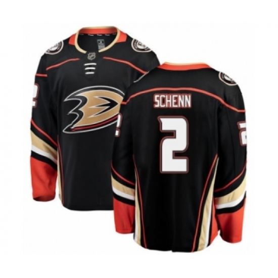Men's Anaheim Ducks 2 Luke Schenn Authentic Black Home Fanatics Branded Breakaway NHL Jersey